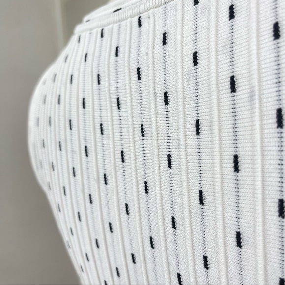 Milly Vertical Dot Flare Dress in Ivory & Black size P 0-2 - Picture 9 of 16